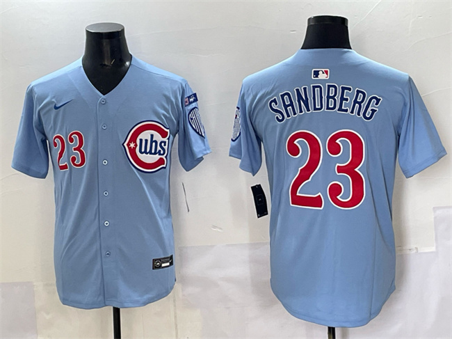 Men's Chicago Cubs #23 Ryne Sandberg Blue 'Ryne Sandberg Tribute' Vapor Limited V3 Stitched Baseball Jersey Men's Chicago Cubs #23 Ryne Sandberg Blue 'Ryne Sandberg Tribute' Vapor Limited V3 Stitched Baseball Jersey